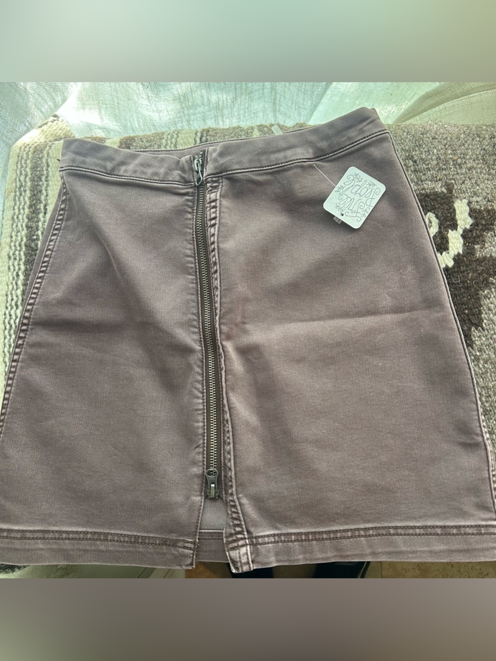 Free people  Brown Front-Zip Mini Skirt/ size 6